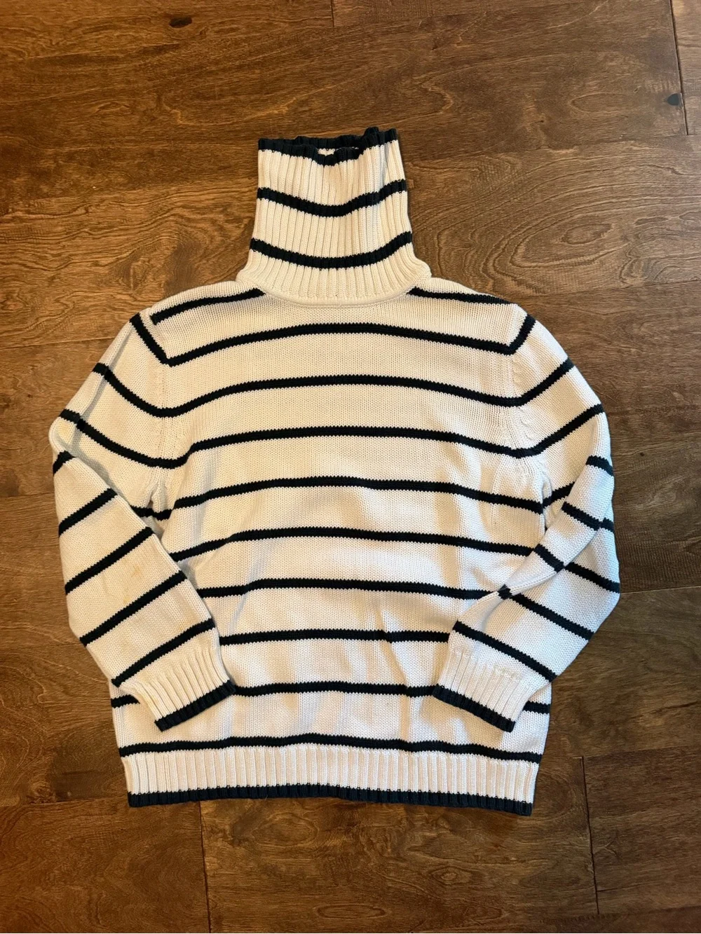 Striped turtleneck sweater
